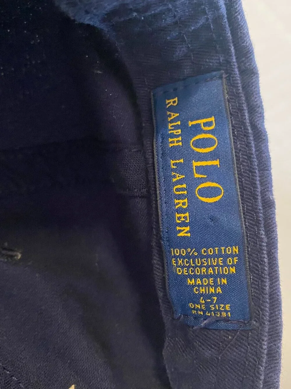 Polo Ralph Lauren Boys 4-7 Navy Baseball Cap Hat EUC